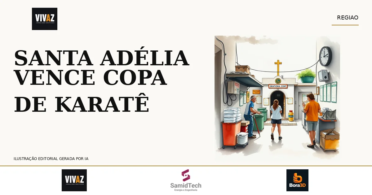Ilustração editorial sobre: Santa Adélia sedia Copa de Karatê e conquista título de campeã geral