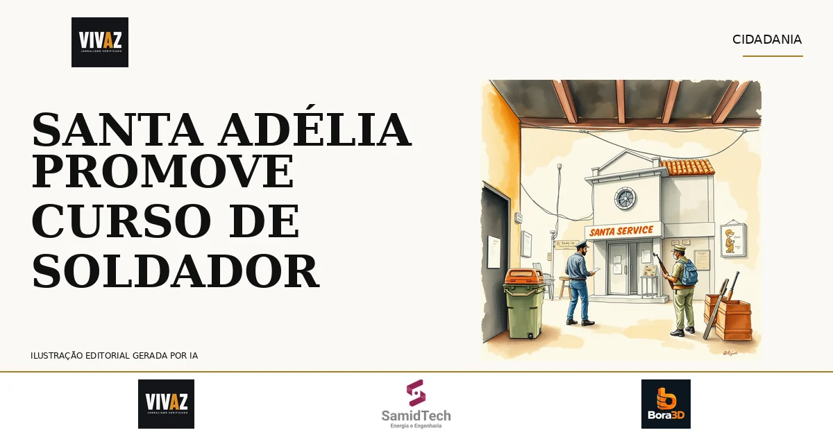 Ilustração editorial sobre: Santa Adélia conclui curso de capacitação profissional em soldagem